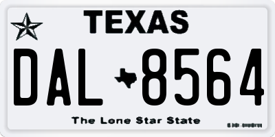 TX license plate DAL8564