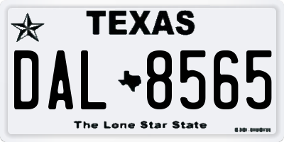 TX license plate DAL8565