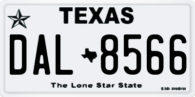 TX license plate DAL8566