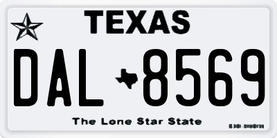 TX license plate DAL8569
