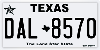 TX license plate DAL8570