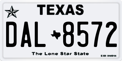 TX license plate DAL8572