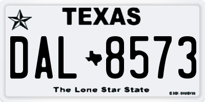 TX license plate DAL8573