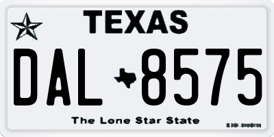 TX license plate DAL8575