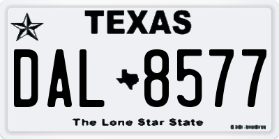 TX license plate DAL8577