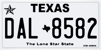 TX license plate DAL8582