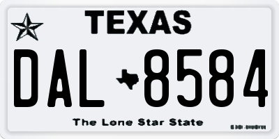 TX license plate DAL8584