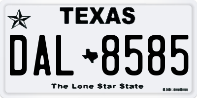 TX license plate DAL8585