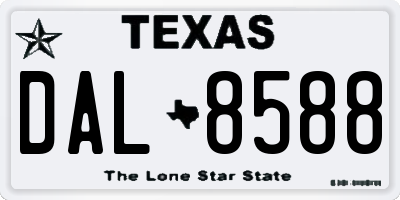 TX license plate DAL8588