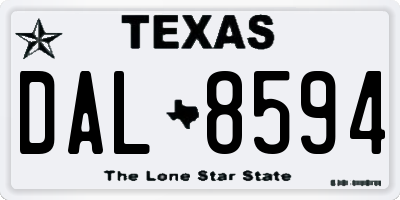 TX license plate DAL8594
