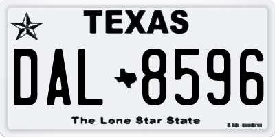TX license plate DAL8596