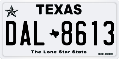TX license plate DAL8613