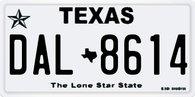 TX license plate DAL8614