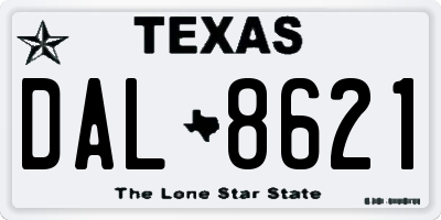 TX license plate DAL8621