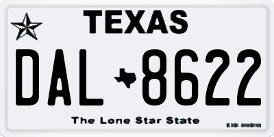 TX license plate DAL8622