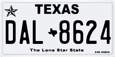 TX license plate DAL8624