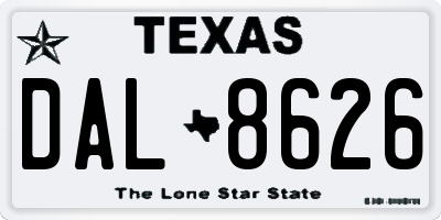 TX license plate DAL8626