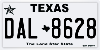TX license plate DAL8628