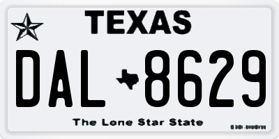 TX license plate DAL8629