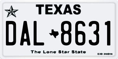 TX license plate DAL8631