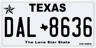 TX license plate DAL8636