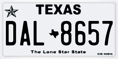 TX license plate DAL8657