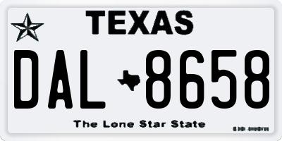TX license plate DAL8658