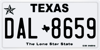 TX license plate DAL8659