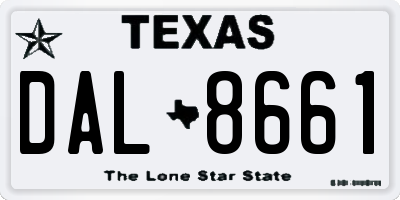 TX license plate DAL8661