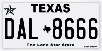 TX license plate DAL8666