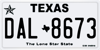 TX license plate DAL8673