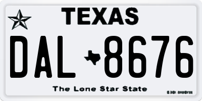 TX license plate DAL8676