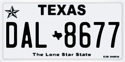 TX license plate DAL8677