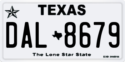 TX license plate DAL8679