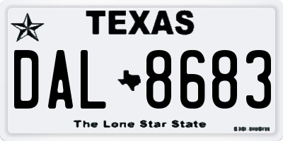 TX license plate DAL8683