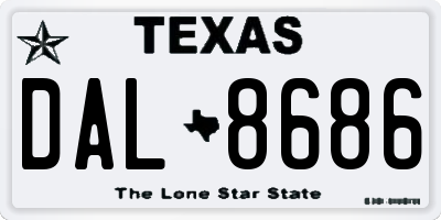 TX license plate DAL8686