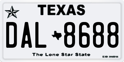 TX license plate DAL8688