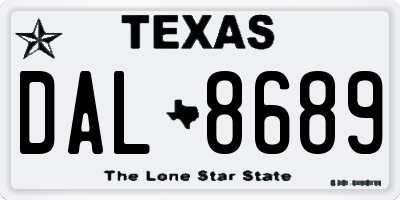 TX license plate DAL8689