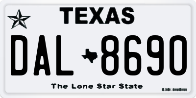 TX license plate DAL8690