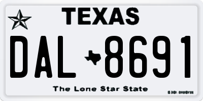 TX license plate DAL8691