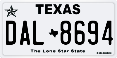 TX license plate DAL8694