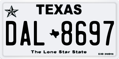TX license plate DAL8697