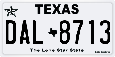 TX license plate DAL8713