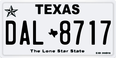 TX license plate DAL8717