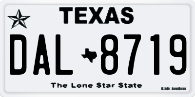 TX license plate DAL8719