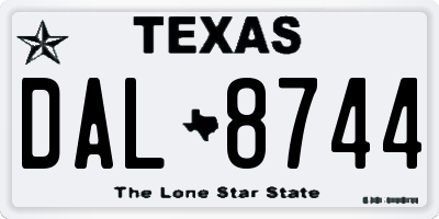 TX license plate DAL8744
