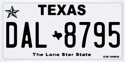 TX license plate DAL8795
