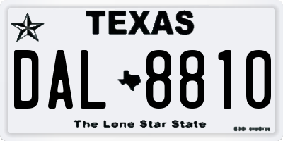 TX license plate DAL8810