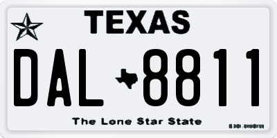 TX license plate DAL8811
