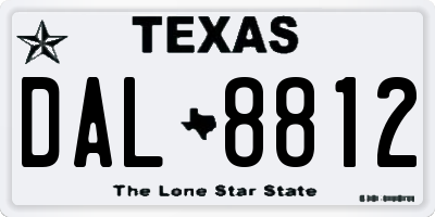 TX license plate DAL8812